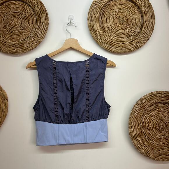 Free People Movement Blue Nylon Matching Two Piece Set Small Activewear Workout - Picture 4 of 12